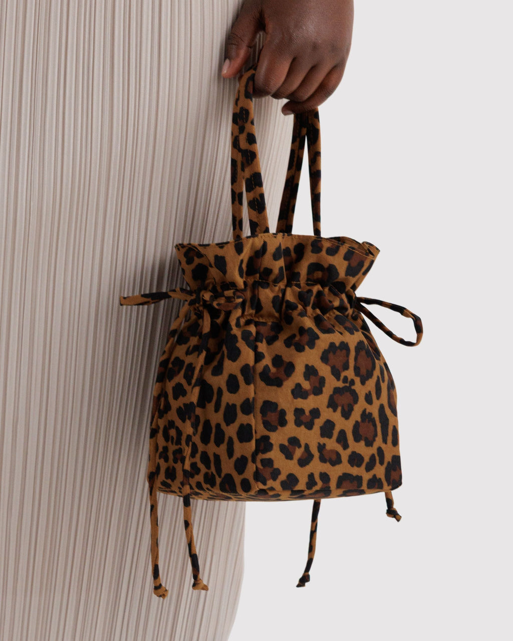 Nylon Drawstring Bag - Leopard